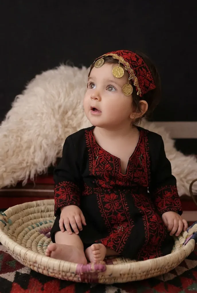 Timeless baby portrait from a bedouin-themed photoshoot at Soul Studio, Dabouq